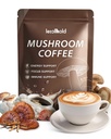 Mushroom Coffee, 6-in-1 Adaptogenic Instant Mushroom Coffee with Cordyceps, Reishi, King Trumpet, Shiitake, Turkey Tail & Lion’s Mane for Energy, Digestion & Immunity Support | 30 Servings