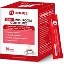OMOGS Mushroom Coffee, 10 in 1 Extract Powder Blend Lion's Mane, Reishi, Cordyceps, Chaga, Turkey Tail, Instant Coffee-for Energy, Focus, Memory, Digestion & Immunity, 30 Serving