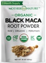 Organické, Raw Peruvian Black Maca Root Powder - Premium USDA Certified, Ideal for Men & Women, Boost cvičenie, zvýšenie svalovej obnovy, non-GMO, Vegan Superfood, 16 oz