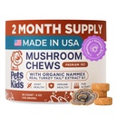 Pets are Kids Turkey Tail Mushroom for Dogs with Organic Real Turkey Tail™ - 8:1 Extract Mushroom Chews for Immune System Health, Gut, Skin & Joint Support - Reishi, Lion's Mane - 60 Chews