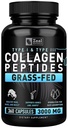 Zeal Naturals Collagen Peptides Collagen Pills (360 Kapsule) Grass Fed Collagen Peptide Powder - Hydrolyzovaný Kolagén Prášok pre JointTendon SupplementHair Skin and Nails -