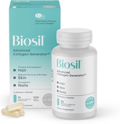 Biosil Collagen Booster doplnok - 30 Pôvodné kapsule - Patentovaný ch-OSA aktivátor pre pokožku, vlasy, nechty a kĺby - podporuje prírodnú výrobu - 15-Deň dodávky