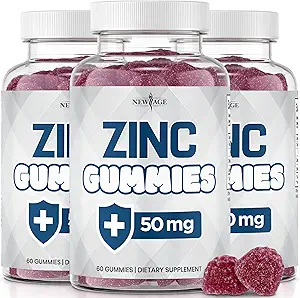 NEW AGE Zinkové Gumies - 50mg High Immune Booster Zinok Supplement, Immune Defense, Silný prírodný antioxidant, Non-GMO 180 Počet (Pack of 3)