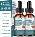 (2 balenia) Glukozamín Chondroitín MSM Liquid Drops - Extra sila Joint Suplement with Elderberry, Boswelia, Hypromelain, Hyalurónová kyselina - Antioxidant Immune Podpora pre dospelých, Muži a ženy