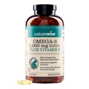 PrírodaWise Extra-Silná Omega 3 Rybí olej doplnok - 1000 mg na porciu - 600 EPA & 400 DHA a vitamín E - Podpora zdravia srdca a mozgu - Citrónová aróma, bez GMO - 360 Softgels[6-Mesiac dodávky]