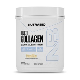 NutraBio Multi Collagen Powder- Hydrolyzed Collagen Peptides for Glowing Hair & Skin- Grass-Fed- Collagen Powder for Women and Men- 40 Servings- Vanilla