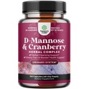 D Mannose with Cranberry Supplement - Silný D Mannose 1000mg Kapsule od Obličky Defense Support & Cleanse and Urinary Tract Health for Women & Men - Bladder Health Supplement for Adults - 120 Count