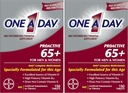 ONE A Day Proactive 65+, Mens & Women Multivitamín, Supplement with Vitamín A, Vitamín C, Vitamín D, a Zinok pre podporu imunitného zdravia*, Vápnik, Kyselina listová & More, Tablet 150 Počet (Stock of 2)