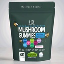 Organic Ashwagandha & Lions Mane Mushroom Gummies - Reishi, Cordyceps, Turkey Tail, Maitake, Shitake & Chaga, Immune Support & defense, Brain Boost, Vegan, All-in-One Superfood supplement | 80 gummies