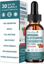 Glukozamín Chondroitín MSM Liquid Drops-w/Elderberry, Boswelia &Hyaluronic Acid-Extra sila Spoločná podpora Dodatok pre mobilitu, Flexibilita & kosti, vysoká absorpcia, 60ml (2 fl oz)