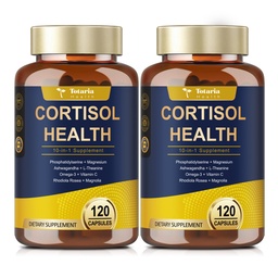 Totaria Cortisol Supplement with Ashwagandha, Magnesium,Rhodiola Rosea,L Theanine,Hormone Balance for Women Mood, Focus, Sleep Support 120 Vegan Capsules (Pack of 2)