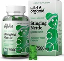 Wild & Organic Stinging Nettle Root Gummies 7500mg - Urinary Tract Suplement for Men and Women with Stinging Nettle Root Extract - 60 Vegan, Non-GMO Gummies