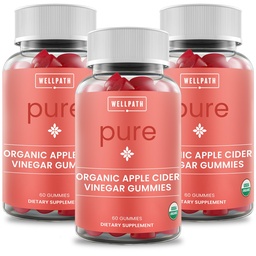 WellPath Pure Organic Apple Cider Ocot Gumies from The Mother (3 Pack) - Vyrobené s zázvor pre zdravie Gut