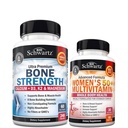 BioSchwartz Bone Strength Mineral Supplement with Calcium and Magnesium (2 Month Supply) Plus Daily Multivitamin for Women 50 & Over (1 Month Supply)