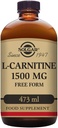 Solgar L-karnitín 1500 mg Liquid, 16 oz. - Prírodná citrónová príchuť - zdravie srdca - podporuje energiu, metabolizmus, cvičenie vytrvalosť a zotavenie - non-GMO, Vegan, Gluten & Dairy Free - O 31 Servisov