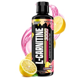 Nutrex Research L Carnitine 3000 - Clinically Dosed L-Carnitine Liquid for Energy, Metabolism & Muscle Recovery - No Sugar, No Carbs, No Stimulants - 31 Servings (Pink Lemonade, 31 Servings)