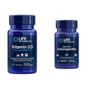 predĺženie života vitamín D3 5000 IU, Ashwagandha - úľava od stresu, zameranie, pamäť, podpora nálady - Non-GMO doplnok Bundle
