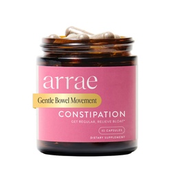 Arrae Constipation Relief Capsules – Gentle, Natural Bowel Support – Clinically Proven for Regularity & Comfort – Non-Stimulant, Overnight Relief – 45 Capsules