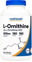 Nutricost L-Ornithine 500mg, 180 Kapsule - Non-GMO a Gluten zadarmo