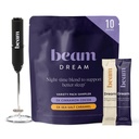 BEAM Dream Sleep Powder – Magnesium Sleep Aid for Adults with Melatonin, L-Theanine, Reishi Mushroom & Apigenin, Sleep Supplement, Sleep Cocoa Hot Chocolate Drink Mix, Starter Set, 10 Servings