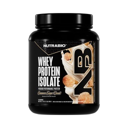 NutraBio 100% Srvátkový proteín Izolát Proteín Prášok, 25g Proteín s kompletným Aminokyselin profil, non-GMO, Soy & Gluten Free, Low Carb, Low Calorie Swhey Protein Powder, Škorica Cukor Donut, 2 Lbs