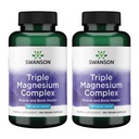 Swanson Triple Magnesium Complex, 400 mg, 100 Caps, 2 Pack | Mineral Supplement Featuring Magnesium Citrate, Oxide and Aspartate for Nerve, Muscle and Bone Health and Stress Support