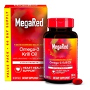 MegaRed Antarktída Krill Oil 500mg Omega 3 Mastné kyseliny Supplement, Extra Strength EPA & DHA Krill Oil Softgels (90cnt Box), Astaxantin, Heart Health Supplement with No Fish Oil Dochute