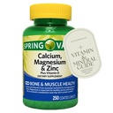 250 Count of Calcium, Magnesium, Zinc + Vitamin D3 Supplement – Bone & Muscle Support – 250 Caplets – Gluten Free nnh with Exclusive Vitamin & Mineral Guide