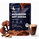 Magnesium Hot Cocoa –Natural Sleep Aid Hot Chocolate for Adults with Reishi Mushroom, L-Theanine & Zinc Glycinate – Relaxation & Restful Sleep Support Mushroom Coffee, 30 Servings
