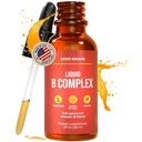 Vitamín B komplex kvapaliny kvapky - sila Sublingválne Formula, maximalizuje absorpciu & Boosts energie - B1, B2, B3, B5, B6, B7, B9, B12 - Prírodné Vegánske doplnok pre imunitu (B Complex)