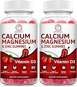 Vápnik, horčík, zinok a vitamín D Gummy - 2 balenia 