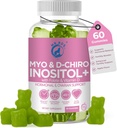 Inozitol Gummy PCOS s folátom a vitamínom D - Myo & D-Chiro Inositol Blend, 40:1 pomer, 60 Apple Flavor Gummies