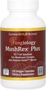 Kalifornia Gold Nutrition Fungiology, MushRex Plus, Full-Spectrum Ten Mushrom Complex s Agaricus, Chaga, Cordyceps a Levia hriva, 120 Plantcaps