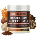 PureShrooms Perfect 7 Mushroom Coffee - Instant Single Origin Arabica with Organic Lion’s Mane, Reishi & Cordyceps - Low Acidity Nootropic Superfood Beverage for Focus & Energy, 50 Servings