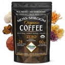 Elderwise Organics Mushroom Coffee with Sea Moss, Organic Instant Blend | Lions Mane, Chaga, Reishi & Cordyceps Superfood Coffee, Vegan, Zero Sugar, 60mg Caffeine, 24 Servings, 3.5 oz