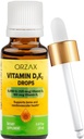 ORZAX vitamín D3 K2 kvapky - podporuje kostnú hustotu a kalcium Absoprtion - pre kosti, svalovinu a srdce - (0,67fl oz - 20 ml)
