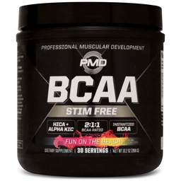 PMD Sports BCAA Stim-free Amino Acides - Lepší výkon cvičenia, lepšie zotavenie, Denná energia, Svaly Builder, a svalovej hmoty Sparing - BCAA Powder Drink Mix - Zábava na pláži (30 Servings)