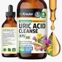 BIO KRAUTER Acid Uric Support Tinture - Natural Kidney Supplement w/Tart Cherry, Milk Thitle, Turmeric Herbal Liquid Extracts - Vegan Drops 4 Fl.Oz.