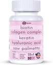 Kolagén 1000mg Rhodiola Rosea 2500mg Biotín 10 000mcg, kyselina hyalurónová, DHT blokátor, vitamín C & E, kyselina listová, Aloe Vera, Quercetin, zelený čaj, keratín, MSM - 90 gróf (90 grófov)