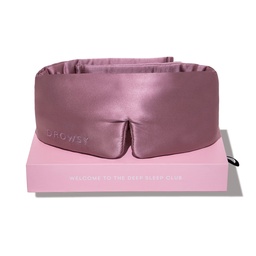 DROWSY Silk Sleep Mask - Face-Hugging, Padded Cocoon for Luxury Sleep in Total Darkness - 100% Pure Mulberry Silk (Damask Rose)