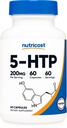 Nutricost 5- HTP 200 mg, 60 Vegetariánskych kapsúl (5- hydroxytryptofán) - non- GMO & Gluten Free