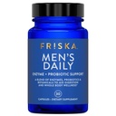 FRISKA Muži a denné trávenie Enzyme a probiotiká Supplement, Prírodná podpora pre mužské trávenie zdravie, Bloating, plyn, poruchy trávenia Relief, podporuje zdravie Gut, Laktáza a B- Vitamins, 30 Kapsule
