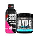 PROSUPPS L-karnitín 3000 Stimulant zadarmo Liquid Shots (31 Servings, Dragon Fruit) a Hyde Max čerpadla pre cvičenie pre mužov a ženy (20 Servings, Blue Razz) Bundle