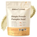 Klíčky živé organické Pumpkin Seed Protein prášok, bez príchute, 20 Grams of Plant Based Protein Powder Bez umelých sladidiel, Non Dairy, Non-GMO, Vegan, Gluten Free (1 libra, 15 Servings)