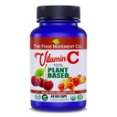 POTRAVINOVÝ POHYB CO. 100% Rastlinný vitamín C 60 Kapsule 125 mg - Dospelí Imunitný systém Antioxidant Podpora Dietary Supplement - celé jedlo Vegan Doplnky z organického non-GMO Gluten-free ovocie