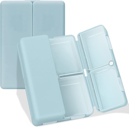 FYY Daily Pill Organizátor, 7 kompartmenty Prenosné cestovné pilulky prípad, [Folding Design] pre Purse Pocket držať vitamíny,kodový olej z pečene, Doplnky a medikácie-modrá