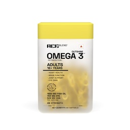 Ace Blend Outshine Omega 3 Fish Oil 4X Strength | 1650mg with 743 EPA & 528 DHA | 2 Softgels Daily for Men & Women | No Fishy Burps | Supports Heart, Brain, Joints & Eye Health | 60 Softgels