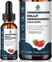 iMATCHME Shilajit Liquid Drop s Ashwagandha pre zvýšenú energiu a imunitnú podporu, Shilajit pre mužov Energy Booster, bez cukru, Jahodová aróma, 2 Fl Oz