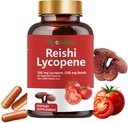 Lycopene Capsules - Lycopene Supplement 200mg with Reishi Mushroom 200mg, Natural Tomato Extract Mushroom Capsules for Immune Support - Gluten-Free, Non-GMO