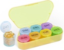 NatureTouch Weekly Pill Organizátor, BPA Free Medicine Organizátor Rainbow 11 Day Pill Box, Daily Portable Pill Conatainer for Pills/Vitamin/Fish Oil/Supplements [Lastest Version],Yellow